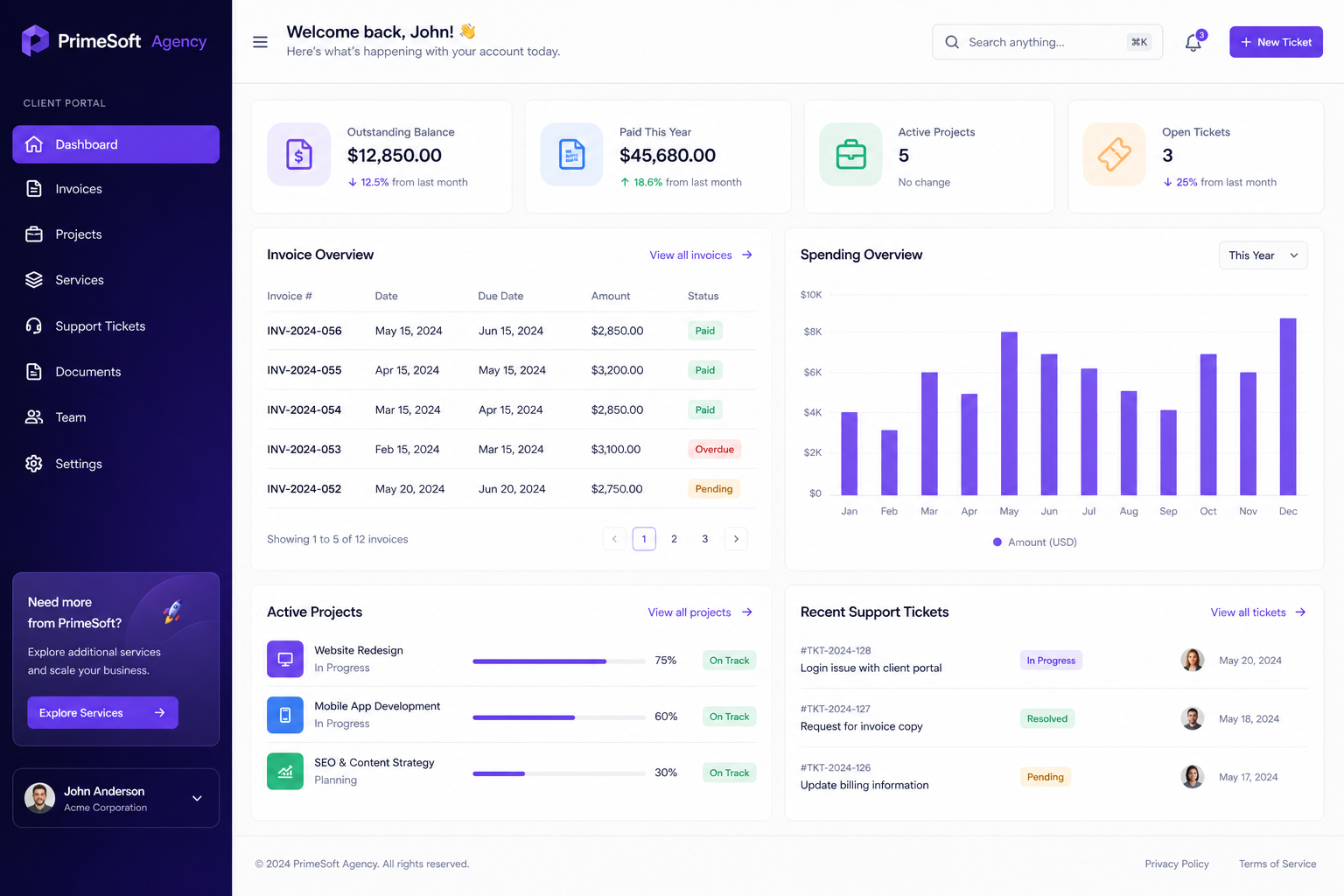 Client Portal & Invoicing